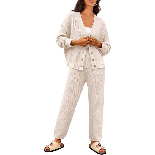 Cardigan Pants Sets 2 Piece Slouchy Loungewear